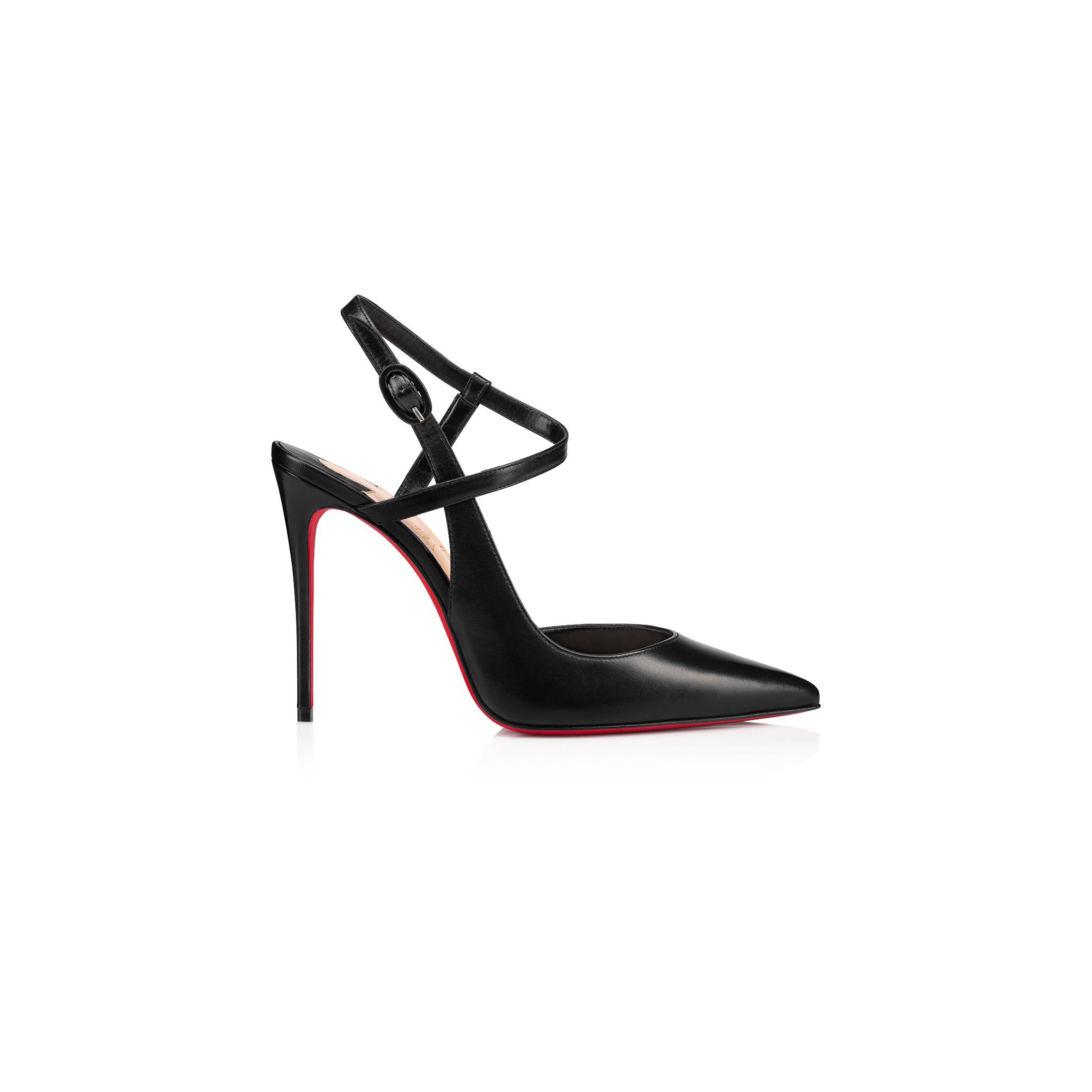 Ch**an louboutin jenlove 100 mm strappy pumps-kid leather-black-women 3210590bk01